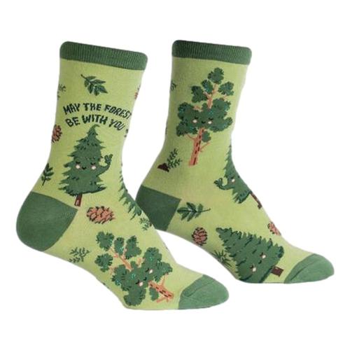 Sock It to Me Women's May The Forest Be With You Crew Socks Green