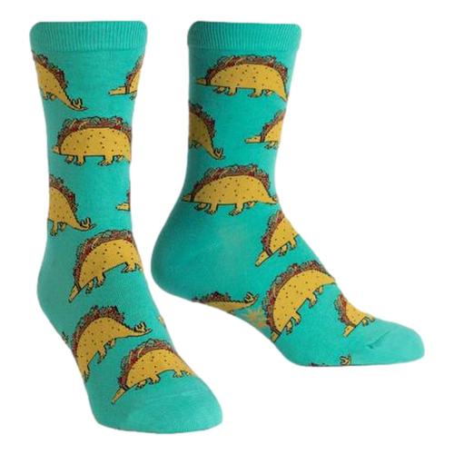 Sock It to Me Women's Tacosaurus Crew Socks Blue