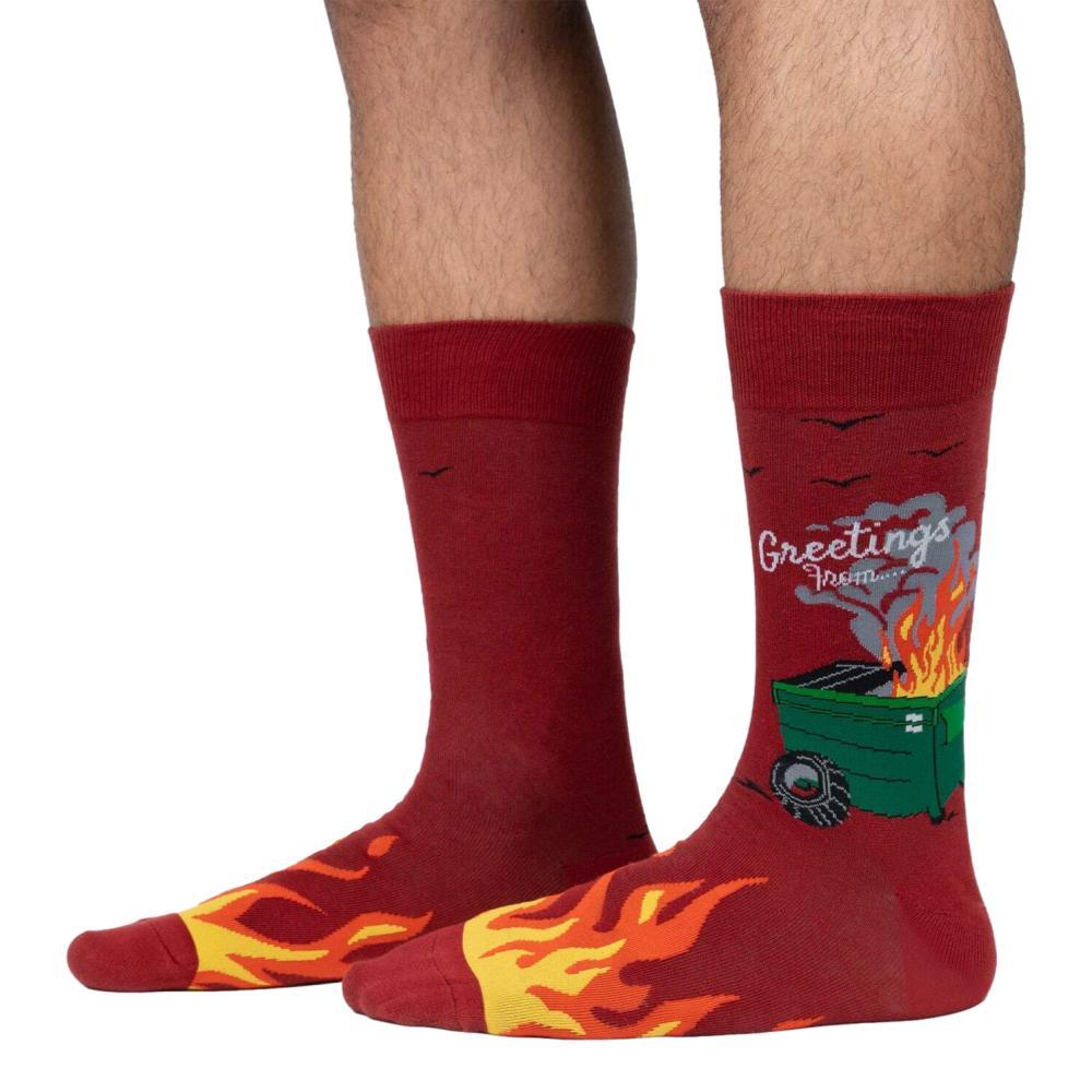 Sock It to Me Men's Dumpster Fire Crew Socks RED