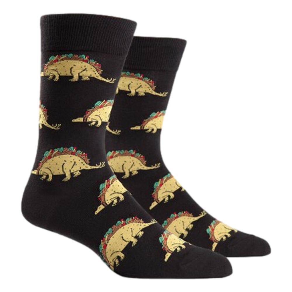 Sock It to Me Men's Tacosaurus Crew Socks BLACK