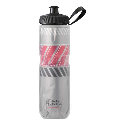 Polar Bottle Sport Insulated 24oz Tempo Water Bottle Silv_rcg_red