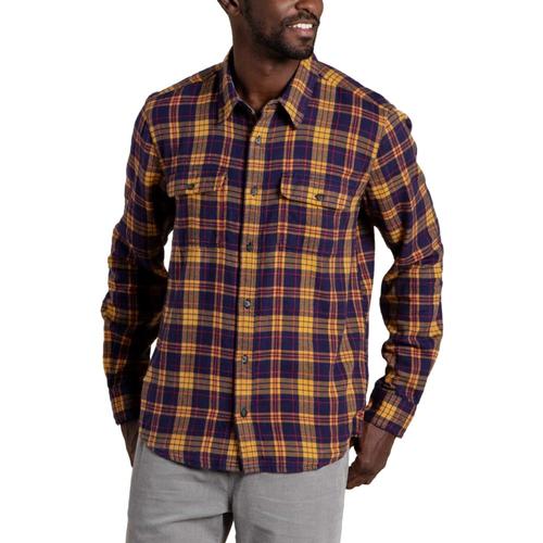 Toad&Co Men's Indigo Flannel Long Sleeve Slim Shirt Autumn_822
