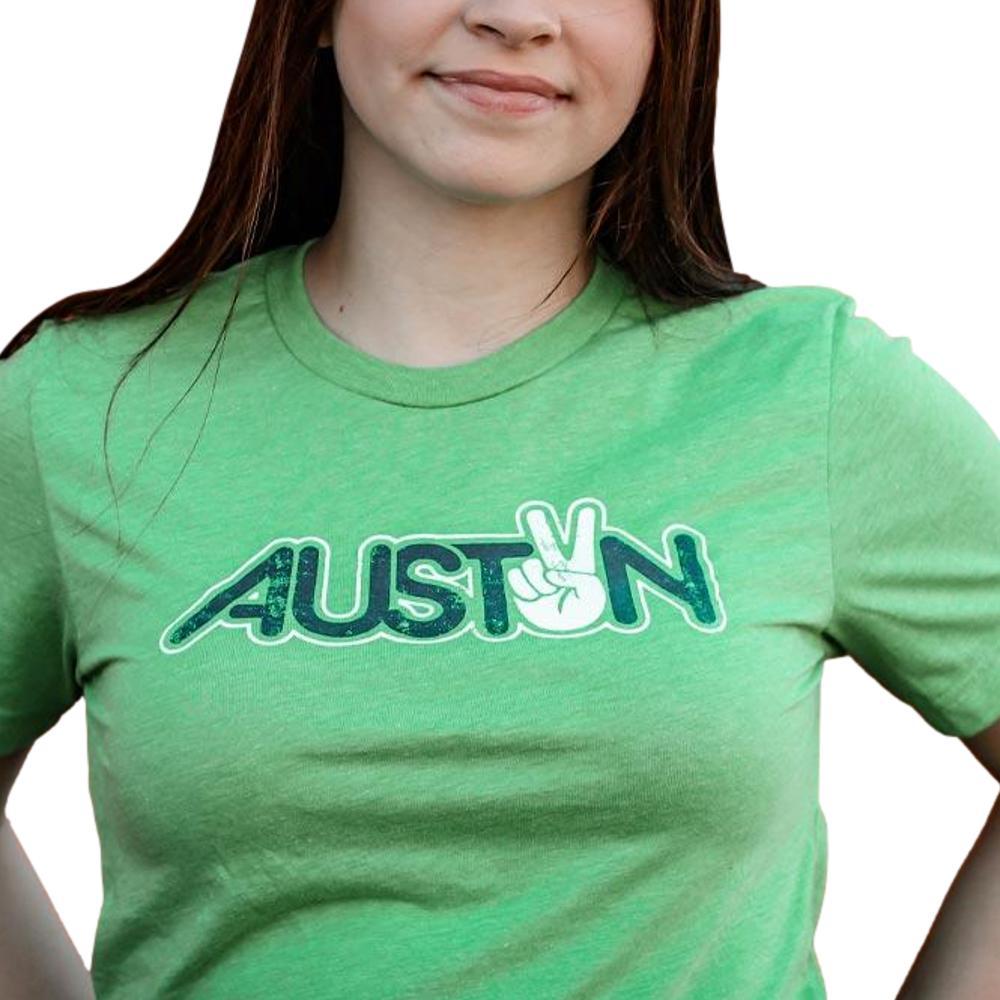 Gusto Tees Unisex Peace Austin T-Shirt GREEN