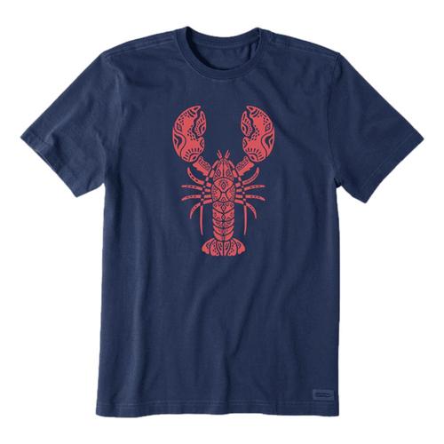Life is Good Men's Tribal Lobster Crusher-Lite Tee Darkestblue