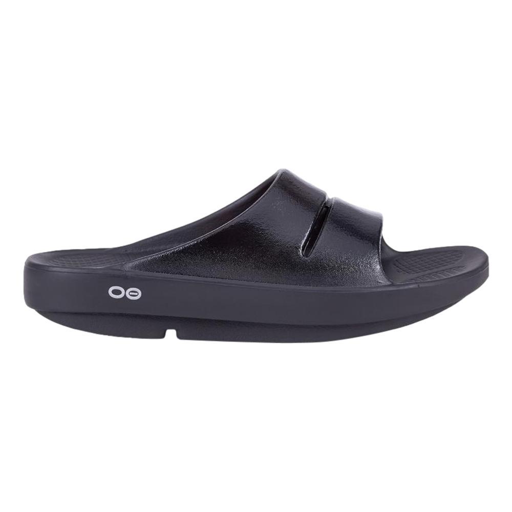 OOFOS Women's OOahh Luxe Slide Sandals BLACK