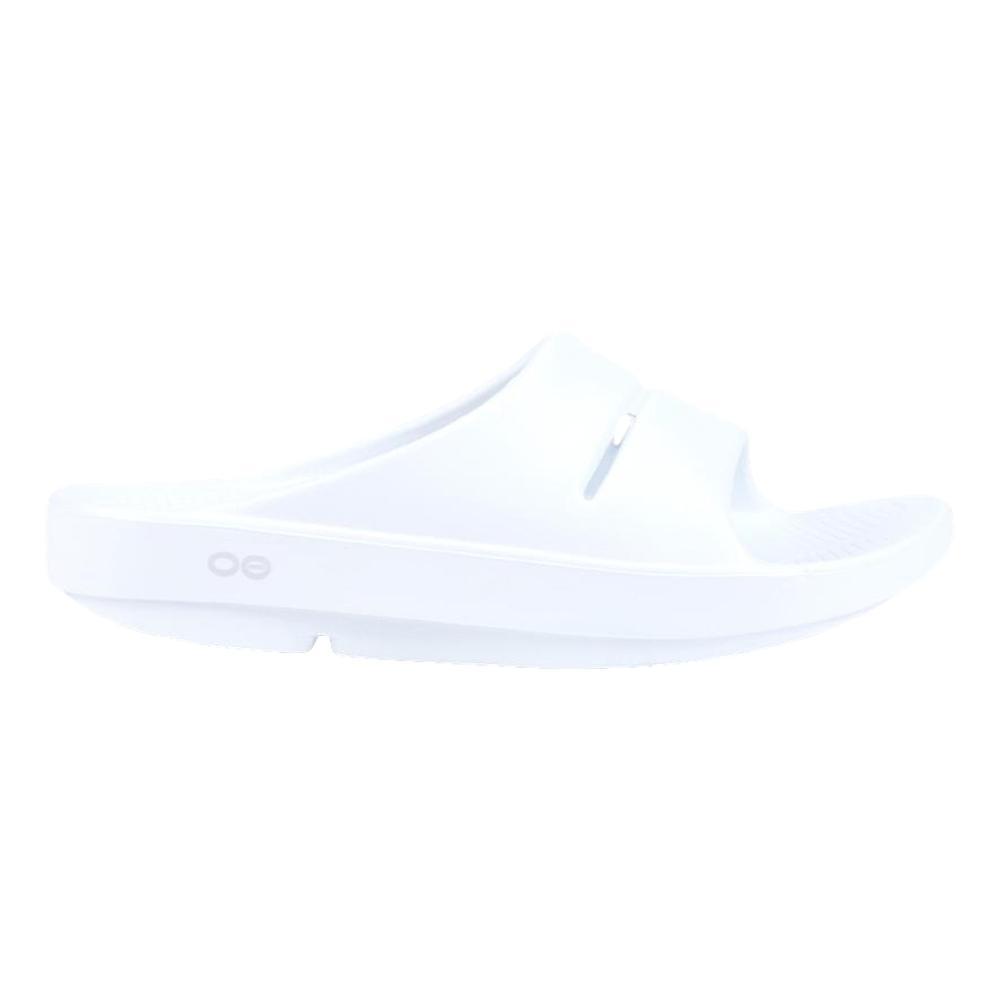 OOFOS Women's OOahh Luxe Slide Sandals WHITE