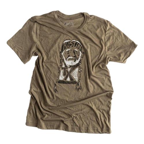 Gusto Tees Unisex Willie ATX T-shirt Olive