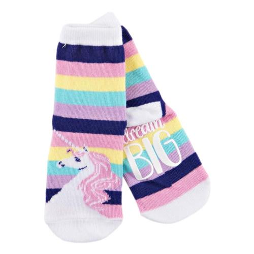 Little Blue House Kids Rainbow Unicorns Animal Face Socks Multistripe