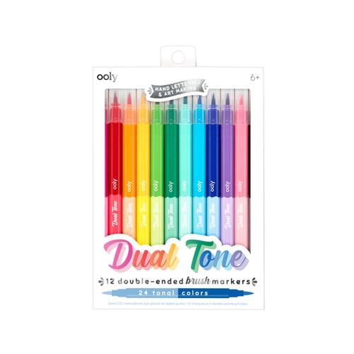 OOLY Dual-Tone Double-Ended Brush Marker Set of 12