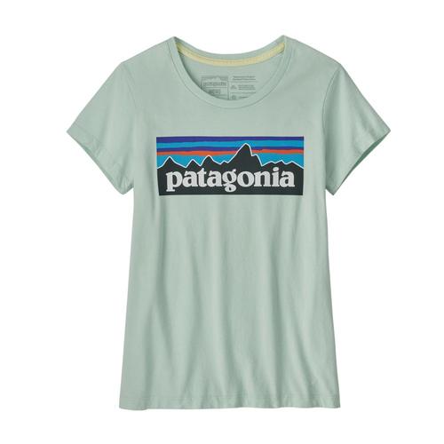 Patagonia Girls Regenerative Organic Cotton Certified P-6 Logo Tee Shirt Dsgreen_ldsg