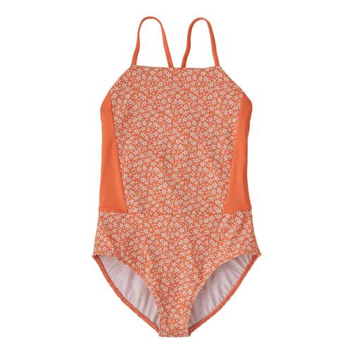 Patagonia Girls Shell Seeker One-Piece Swimsuit Orange_bfti