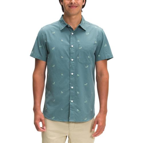 North Face Men's Baytrail Jacquard Short Sleeve Shirt Blue_5l5