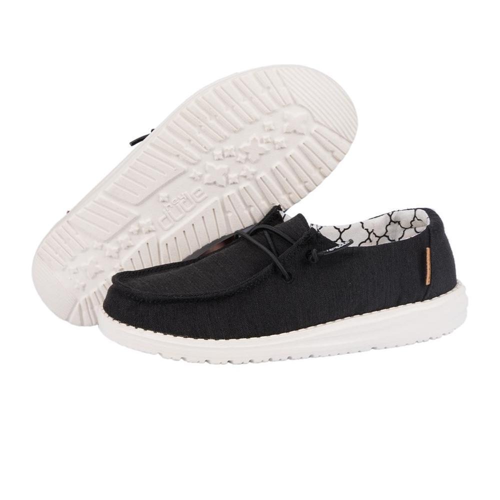 Hey Dude Girls Wendy Youth Linen Shoes BLACK