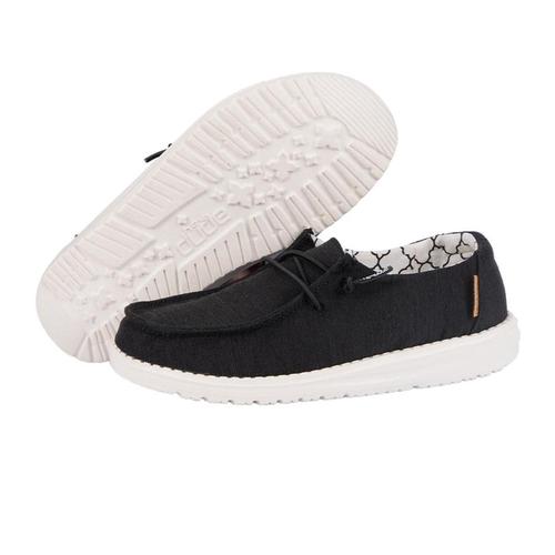 Hey Dude Girls Wendy Youth Linen Shoes Black