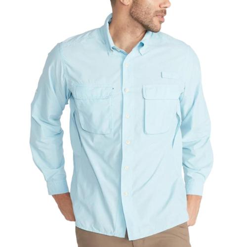 ExOfficio Men's Air Strip Long Sleeve Shirt Blue_18904