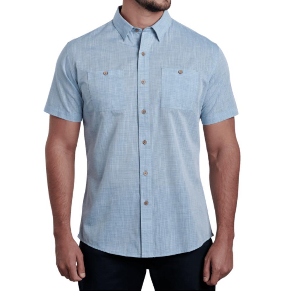 KUHL Men's KARIB Stripe Short Sleeve Shirt HORIZONBLUE