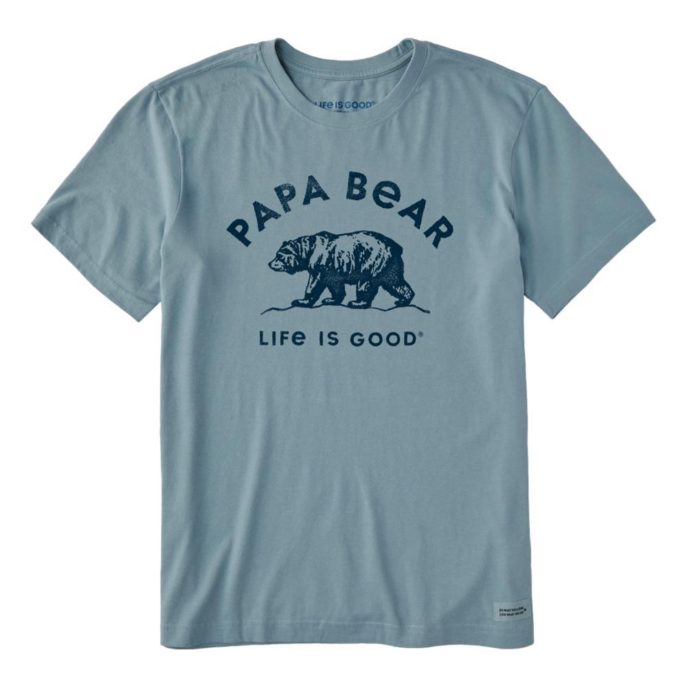 Life is Good Men's Papa Bear Crusher Tee SMOKYBLUE