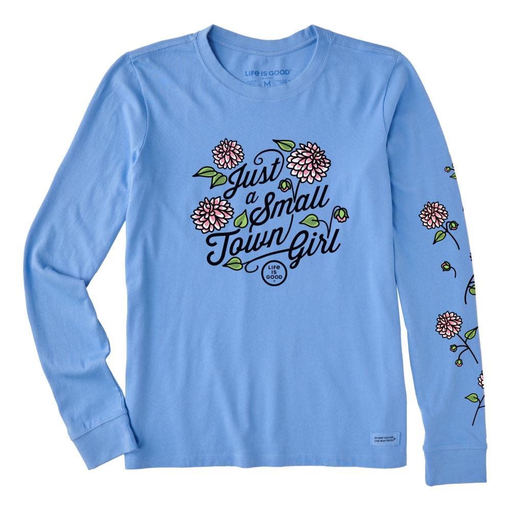 Life is Good Women's Just A Small Town Girl Long Sleeve Crusher-Lite Tee CORNFLBLUE