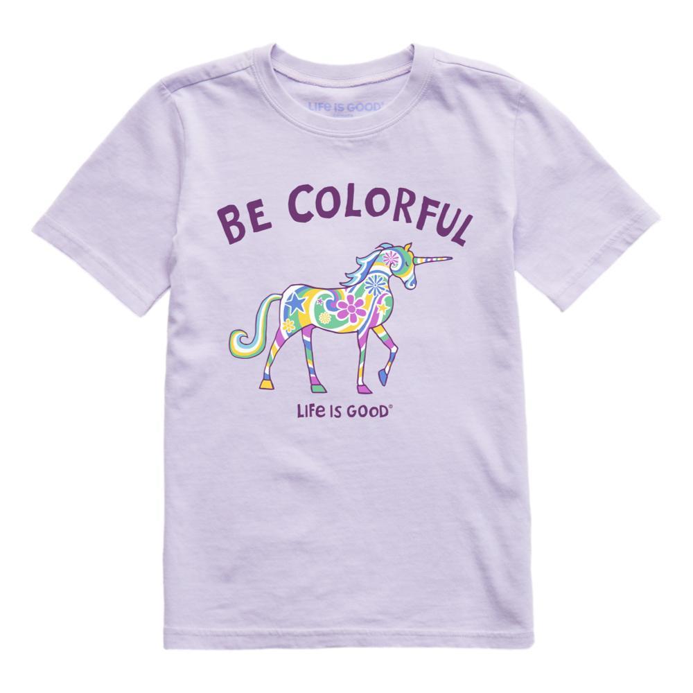 Life is Good Kids Be Colorful Unicorn Crusher Tee LILACPURP
