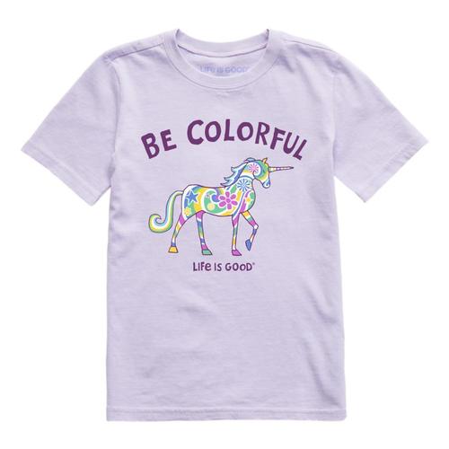 Life is Good Kids Be Colorful Unicorn Crusher Tee Lilacpurp