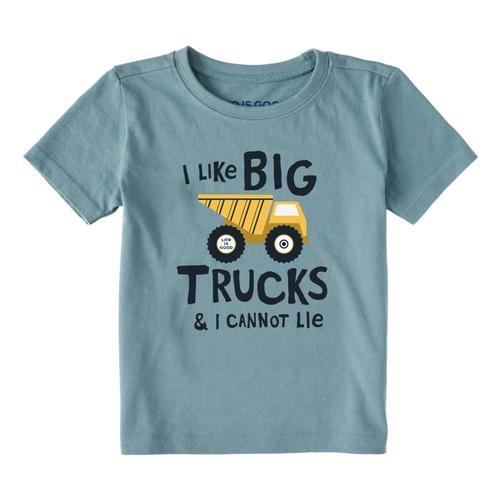 Life is Good Toddler I Like Big Trucks Crusher Tee Smokyblue