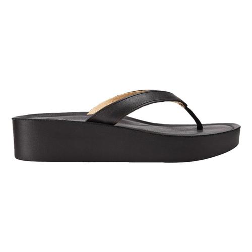 Olukai Women's Mala'e Wedge Sandals Black_4040