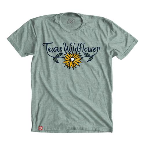 Tumbleweed Texstyles Women's Texas Wildflower T-Shirt Dustyblue