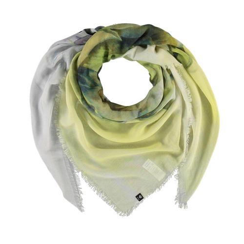 V. Fraas Women's Succulent Floral Reclaimed Polyester Square Scarf Green_703