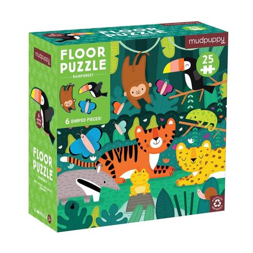 Mudpuppy Rainforest 25 Piece Floor Puzzle with Shaped Pieces
