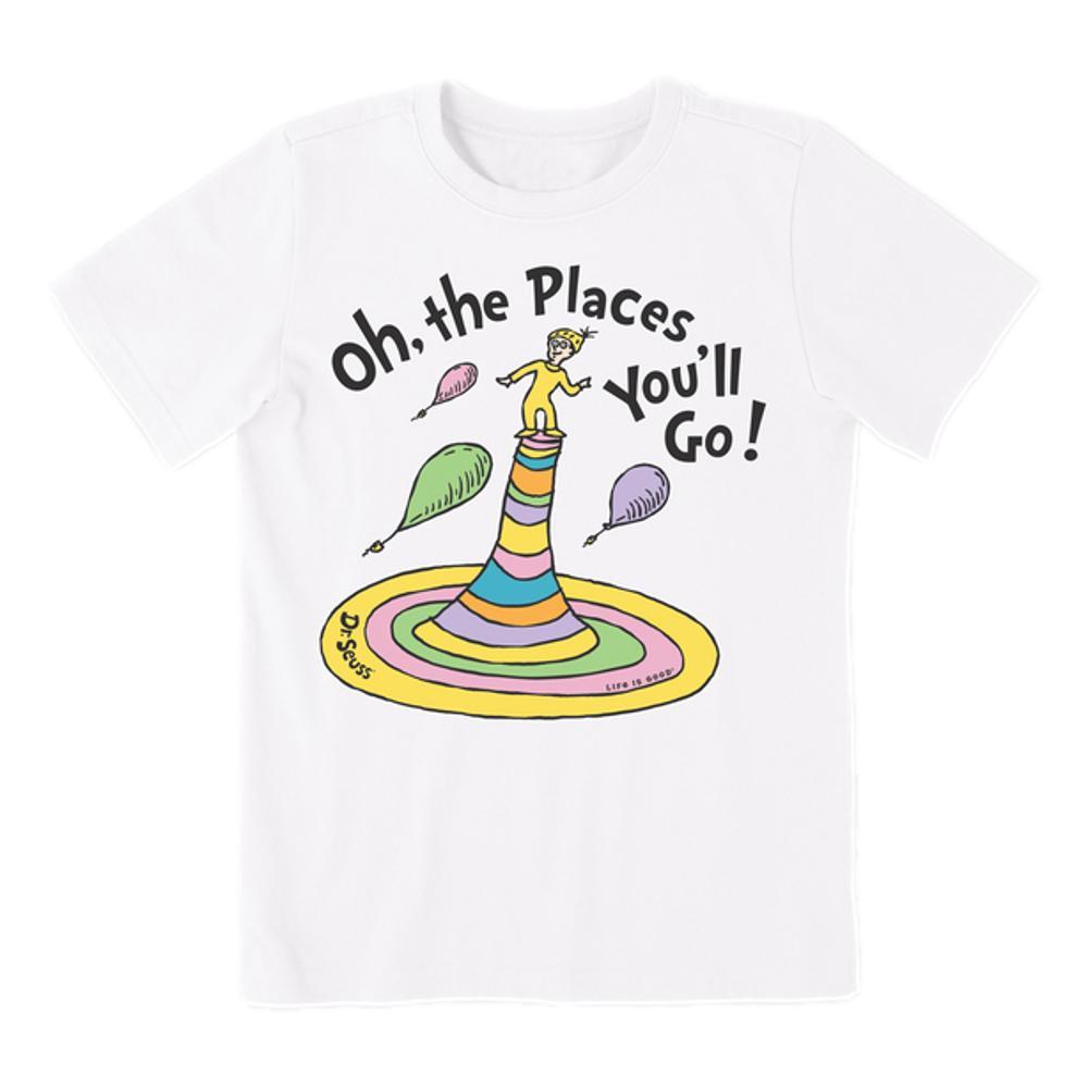 Life Is Good Kids Oh The Places You'll Go Funnel Crusher Tee Shirt CLOUDWHITE