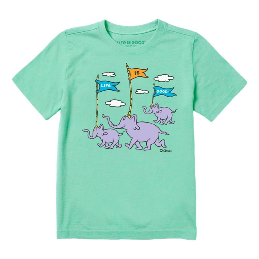 Life Is Good Kids Oh The Places Three Elephants Crusher Tee Shirt SPEARGREEN