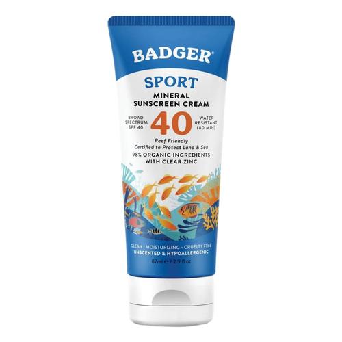 Badger Sport Mineral Sunscreen Cream - SPF 40 .