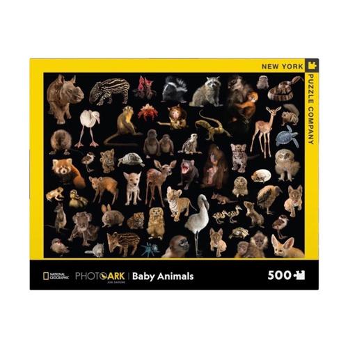 New York Puzzle Company Photo Ark Baby Animals 500 Piece Jigsaw Puzzle