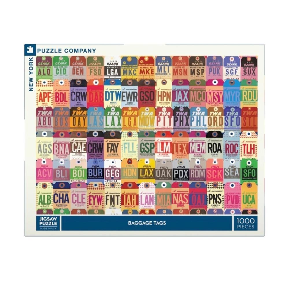  New York Puzzle Company Baggage Tags 1000 Piece Jigsaw Puzzle