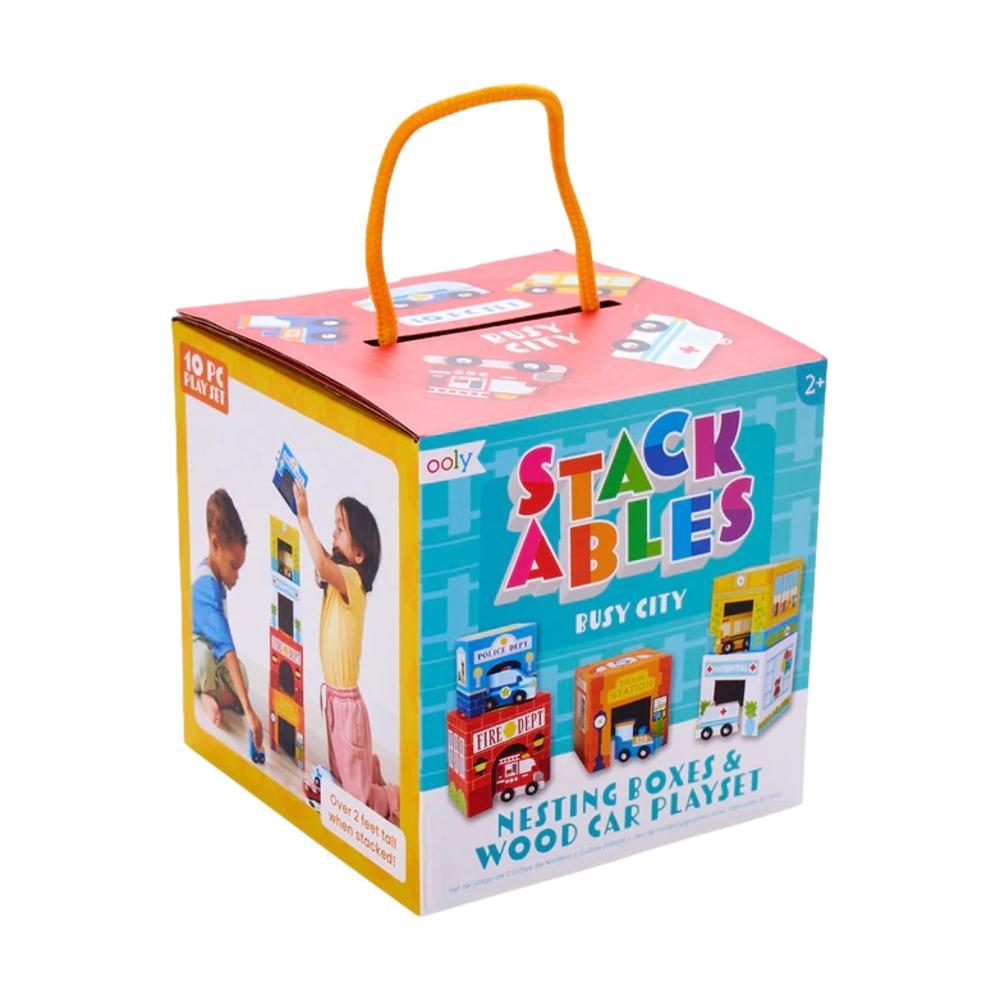  Ooly Stackables Nested Cardboard Toys And Cars Set - Busy City