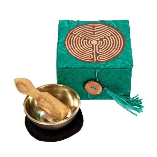 Tibet Collection Mini Meditation Bowl Box: 2in Garden Labyrinth