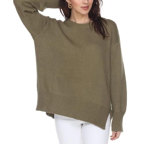 Honest Cotton Women's Handknit Crew Sweater Olive