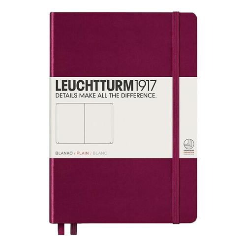 Leuchtturm1917 Hardcover Medium Blank Notebook Port_red