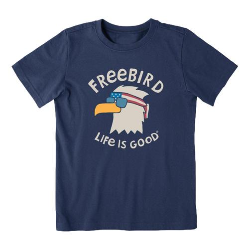 Life Is Good Kids Freebird Cool Eagle Crusher T-Shirt Drkstblue