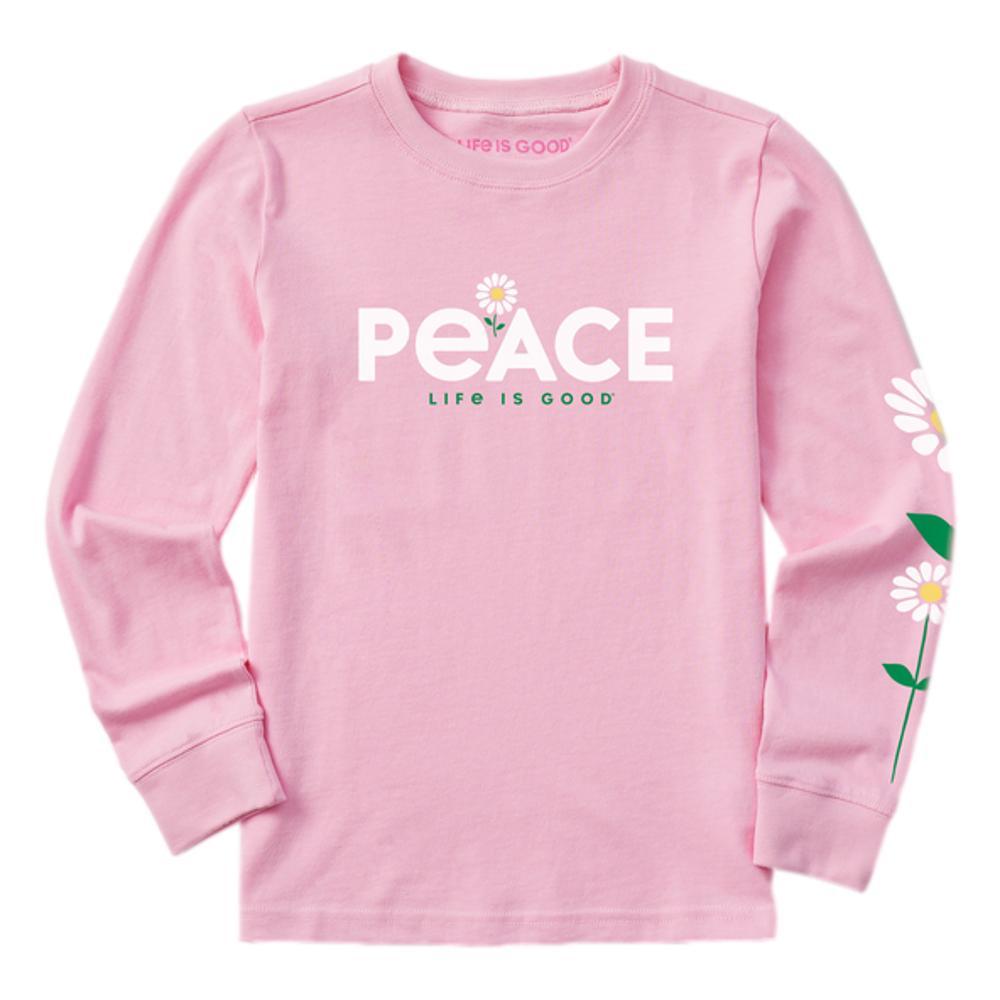 Life is Good Girl's Peace Daisies Long Sleeve Crusher T-Shirt HAPPYPINK