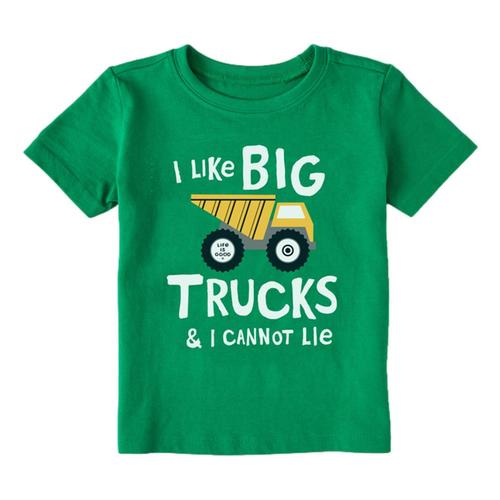 Life is Good Toddler I Like Big Trucks Crusher Tee Kellygreen