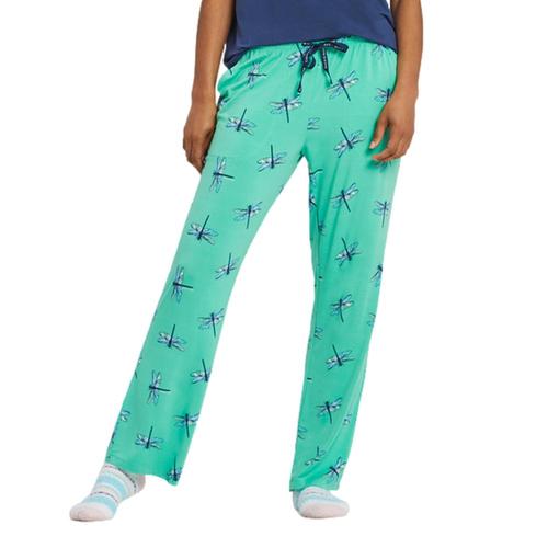 Life is Good Women's Change Dragonfly Pattern Lightweight Sleep Pant Speargreen