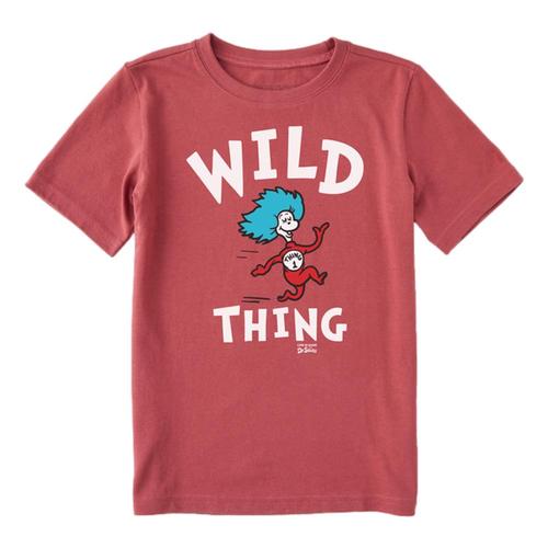 Life is Good Kids Wild Thing Number 1 Crusher T-Shirt Fadedred