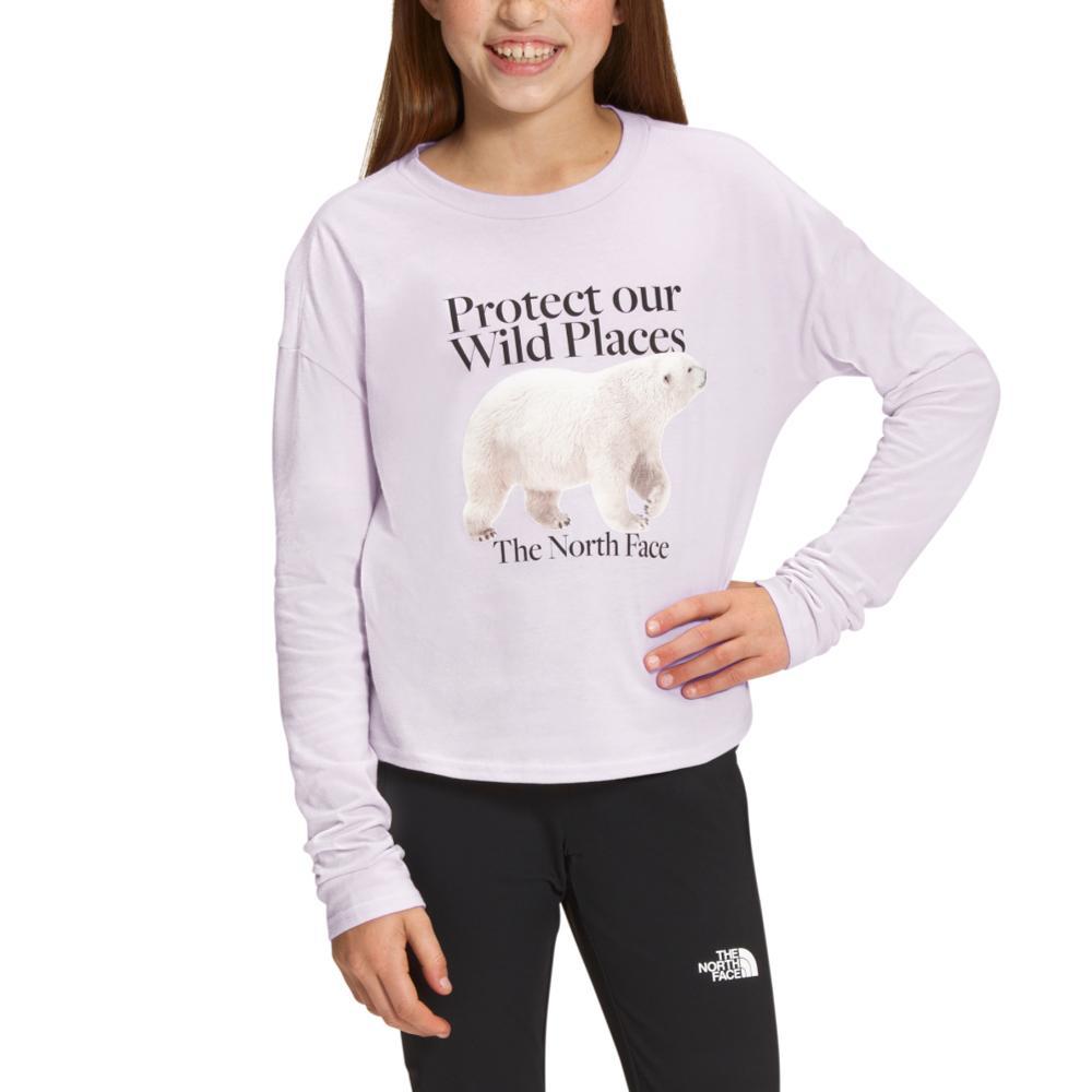The North Face Girls Long Sleeve Graphic Tee Shirt LAVENDER_6S1
