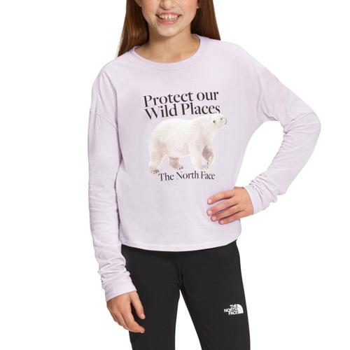 The North Face Girls Long Sleeve Graphic Tee Shirt Lavender_6s1