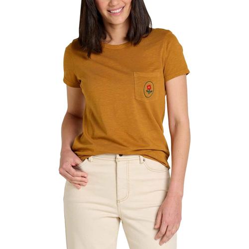 Toad&Co Women's Primo Short Sleeve Embroidered Crew Shirt Cross_205
