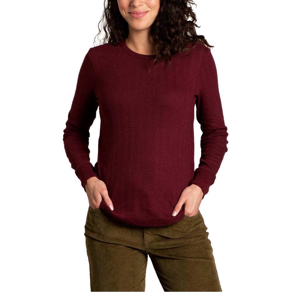 Toad&Co Women's Foothill Pointelle Long Sleeve Crew Shirt PORT_531
