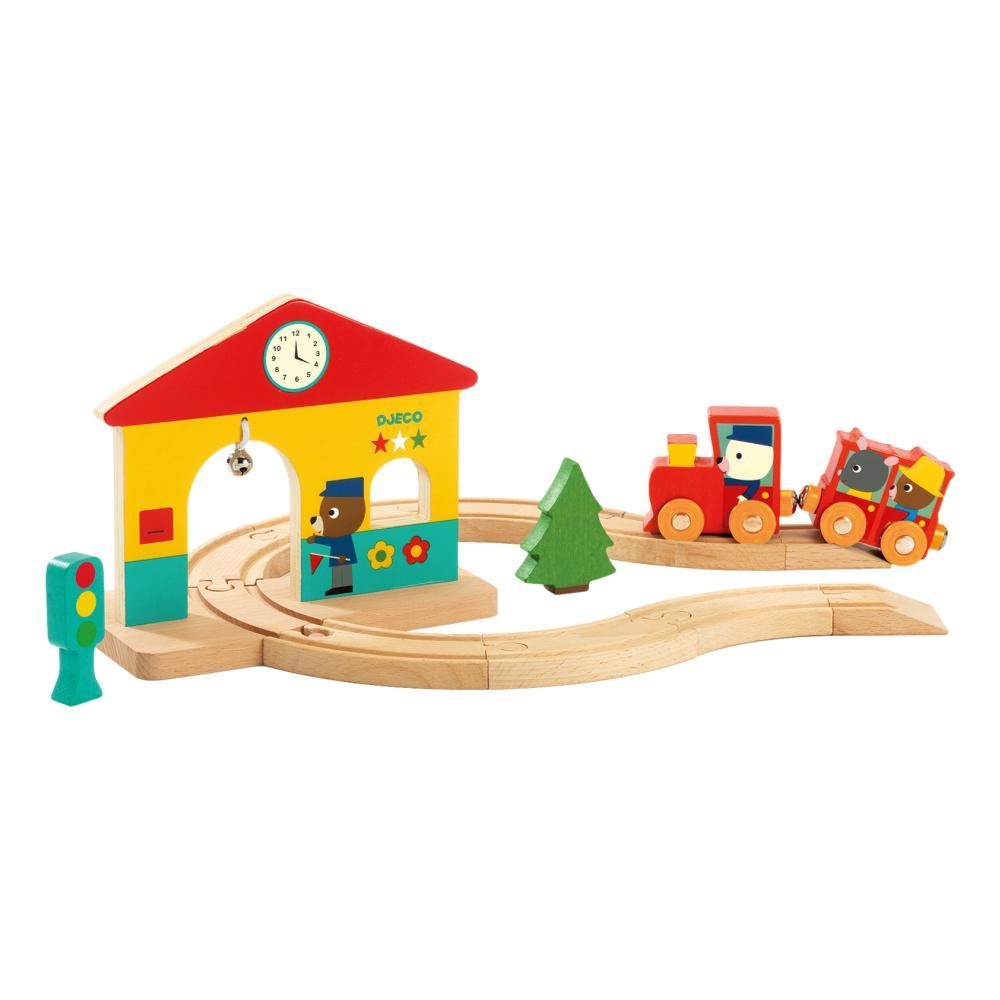  Djeco Minitrain Wooden Train Set
