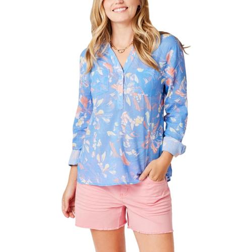 Carve Designs Women's Dylan Gauze Shirt Larksp_511