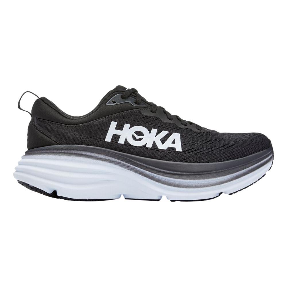 HOKA ONE ONE Men's Bondi 8 Road Running Shoes - Wide BLK.WHT_BWHT
